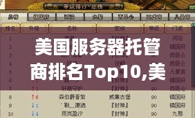 美国服务器托管商排名Top10,美国最佳服务器托管服务推荐