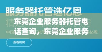 东莞企业服务器托管电话查询，东莞企业服务器托管服务优势