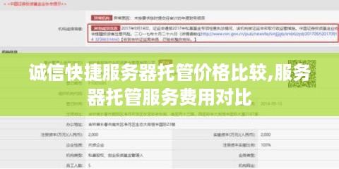 诚信快捷服务器托管价格比较,服务器托管服务费用对比