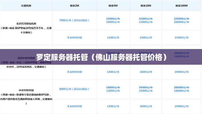 罗定服务器托管（佛山服务器托管价格）