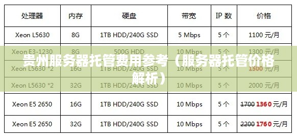 贵州服务器托管费用参考（服务器托管价格解析）