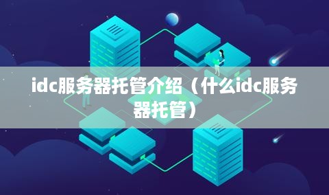 idc服务器托管介绍（什么idc服务器托管）