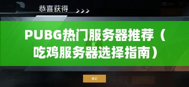 PUBG热门服务器推荐（吃鸡服务器选择指南）