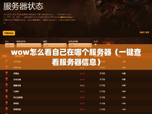 wow怎么看自己在哪个服务器（一键查看服务器信息）