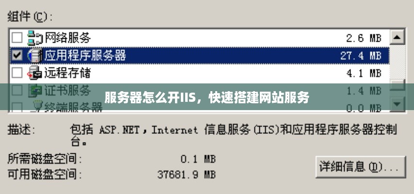 服务器怎么开IIS，快速搭建网站服务