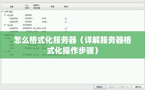 怎么格式化服务器（详解服务器格式化操作步骤）