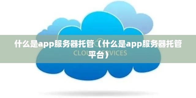 什么是app服务器托管（什么是app服务器托管平台）