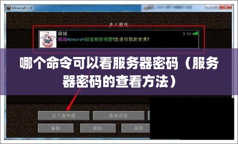 哪个命令可以看服务器密码（服务器密码的查看方法）