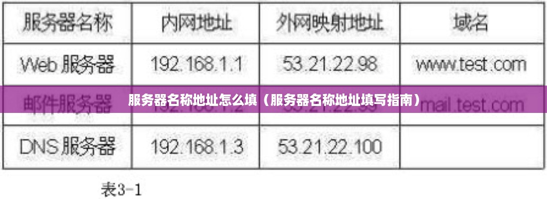 服务器名称地址怎么填（服务器名称地址填写指南）