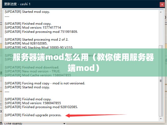 服务器端mod怎么用（教你使用服务器端mod）