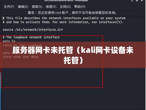 服务器网卡未托管（kali网卡设备未托管）