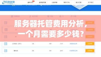 服务器托管费用分析，一个月需要多少钱？