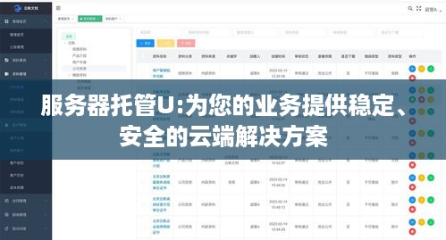 服务器托管U:为您的业务提供稳定、安全的云端解决方案