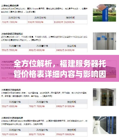 全方位解析，福建服务器托管价格表详细内容与影响因素