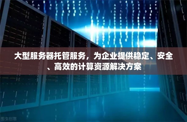 大型服务器托管服务，为企业提供稳定、安全、高效的计算资源解决方案