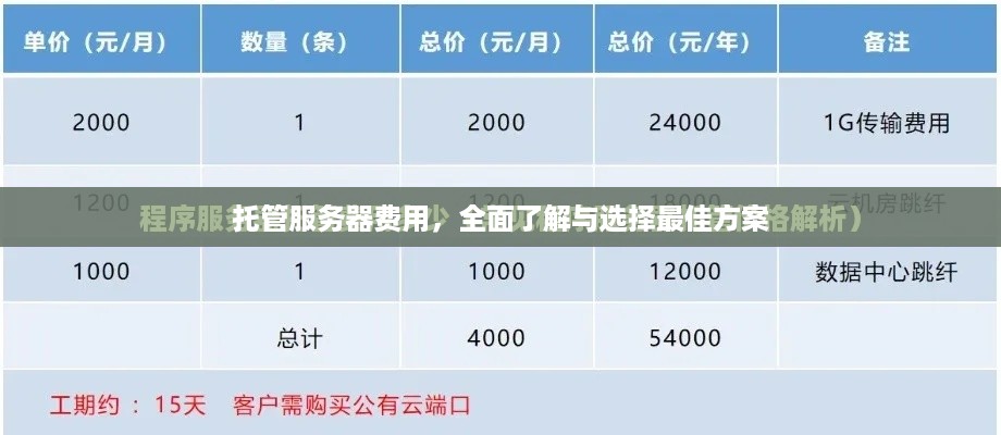 托管服务器费用，全面了解与选择最佳方案