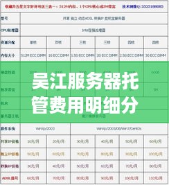 吴江服务器托管费用明细分析与选择建议