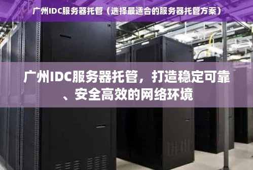 广州IDC服务器托管，打造稳定可靠、安全高效的网络环境