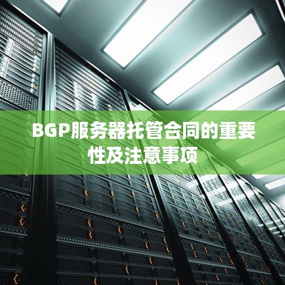 BGP服务器托管合同的重要性及注意事项