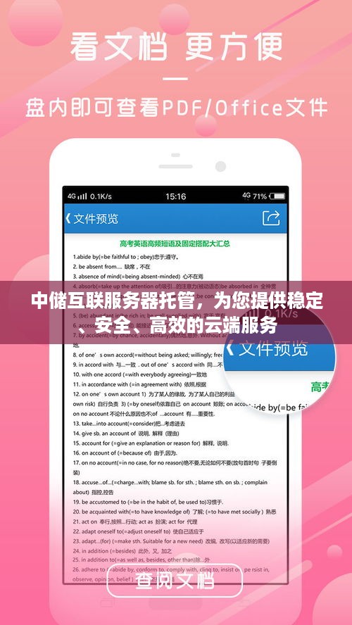 中储互联服务器托管，为您提供稳定、安全、高效的云端服务