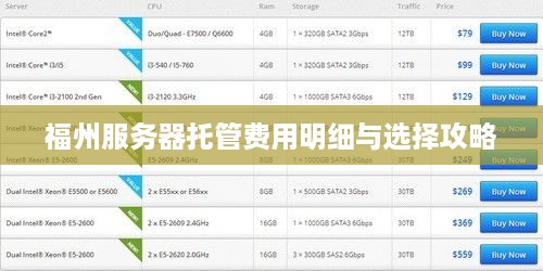 福州服务器托管费用明细与选择攻略