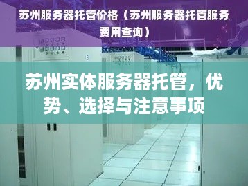 苏州实体服务器托管，优势、选择与注意事项