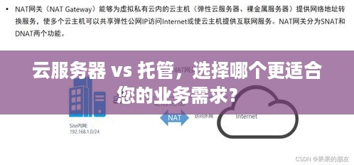 云服务器 vs 托管，选择哪个更适合您的业务需求？