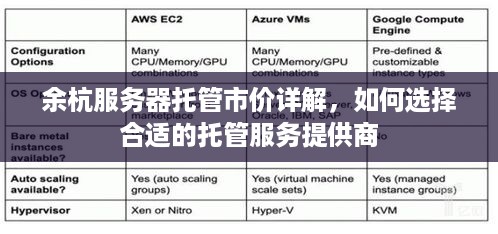 余杭服务器托管市价详解，如何选择合适的托管服务提供商
