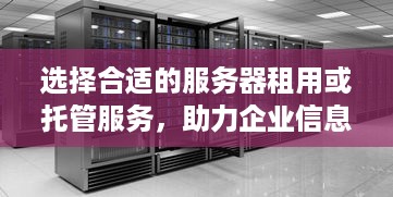 选择合适的服务器租用或托管服务，助力企业信息化建设