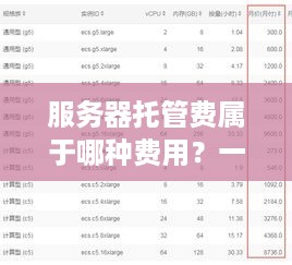 服务器托管费属于哪种费用？一篇文章解答您的疑惑