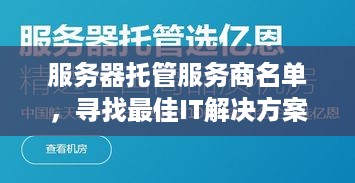 服务器托管服务商名单，寻找最佳IT解决方案