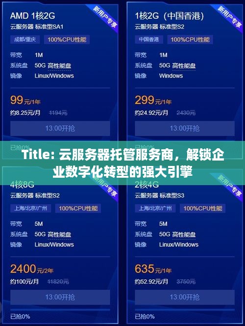 Title: 云服务器托管服务商，解锁企业数字化转型的强大引擎