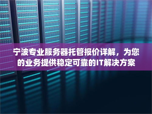 宁波专业服务器托管报价详解，为您的业务提供稳定可靠的IT解决方案