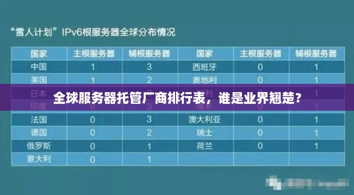 全球服务器托管厂商排行表，谁是业界翘楚？