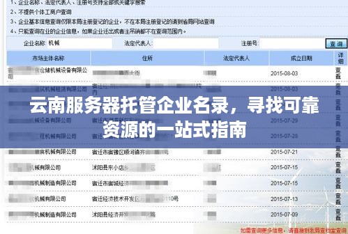 云南服务器托管企业名录，寻找可靠资源的一站式指南