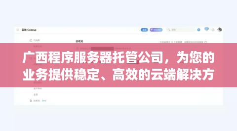 广西程序服务器托管公司，为您的业务提供稳定、高效的云端解决方案