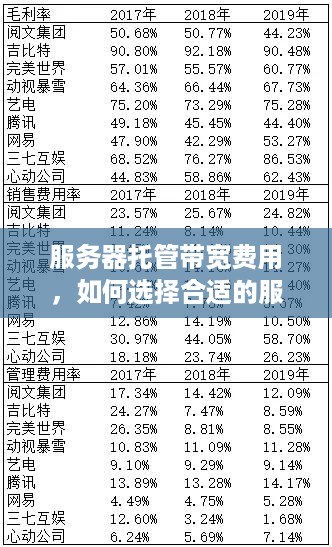 服务器托管带宽费用，如何选择合适的服务商以降低成本