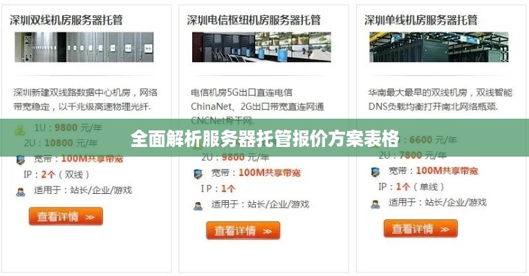 全面解析服务器托管报价方案表格