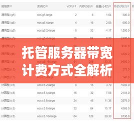 托管服务器带宽计费方式全解析