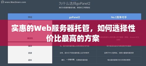 实惠的Web服务器托管，如何选择性价比最高的方案