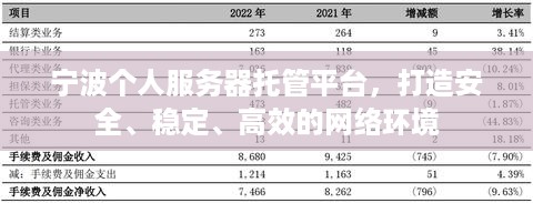 宁波个人服务器托管平台，打造安全、稳定、高效的网络环境