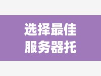 选择最佳服务器托管公司的关键因素和建议