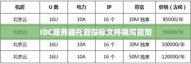 IDC服务器托管投标文件撰写指南