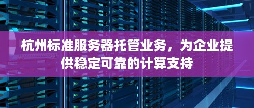 杭州标准服务器托管业务，为企业提供稳定可靠的计算支持