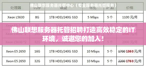 佛山联想服务器托管招聘打造高效稳定的IT环境，诚邀您的加入！