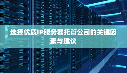 选择优质IP服务器托管公司的关键因素与建议