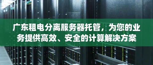 广东租电分离服务器托管，为您的业务提供高效、安全的计算解决方案