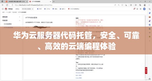 华为云服务器代码托管，安全、可靠、高效的云端编程体验