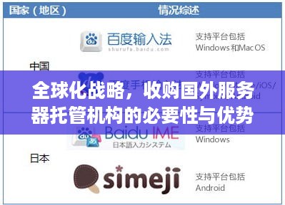 全球化战略，收购国外服务器托管机构的必要性与优势