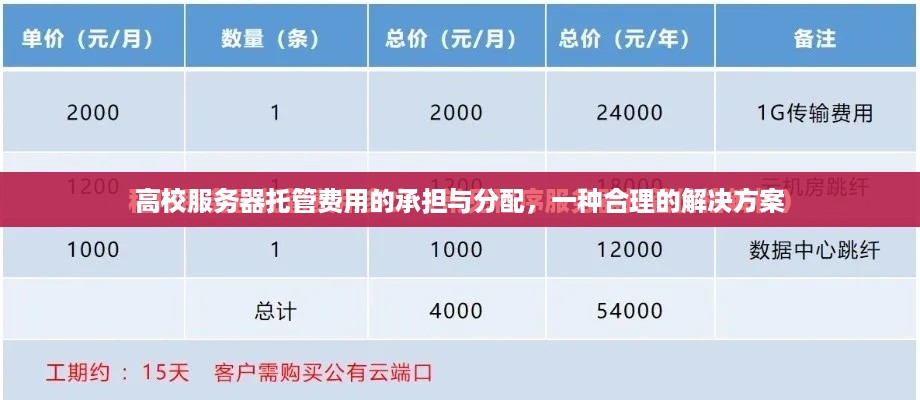 高校服务器托管费用的承担与分配，一种合理的解决方案